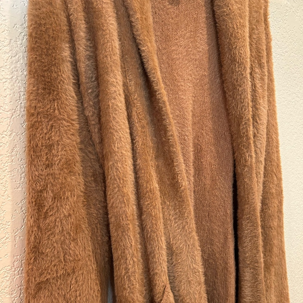 Anthropologie Amadi Nancy Eyelash Cardigan Honey Light Brown - Picture 8 of 15